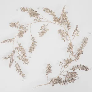 Glitter Leaf and Crystal Berry Garland Gold by Vixen & Velvet, a Christmas for sale on Style Sourcebook