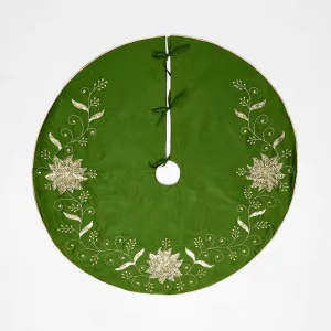 Silk Floral Meander Tree Skirt Green by Vixen & Velvet, a Christmas for sale on Style Sourcebook
