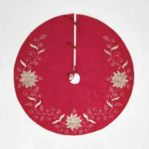 Silk Floral Meander Tree Skirt Red by Vixen & Velvet, a Christmas for sale on Style Sourcebook