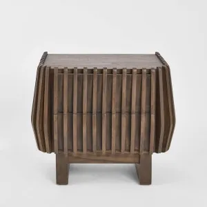 Bow 2 Drawer Bedside Dark Walnut by MRD Home, a Bedside Tables for sale on Style Sourcebook