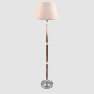 Brunswick Floor Lamp Base Silver with Timber- Base Only by Emac & Lawton, a Floor Lamps for sale on Style Sourcebook