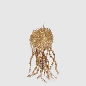 Fuzzy Tassel Hanging Tree Decoration Gold by Vixen & Velvet, a Christmas for sale on Style Sourcebook