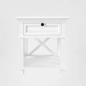 West Beach Hamptons Bedside Table W/Drawer White by OneWorld Collection, a Coffee Table for sale on Style Sourcebook