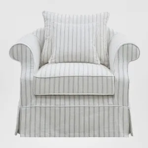 Avalon Hamptons Armchair Stone Stripe by OneWorld Collection, a Chairs for sale on Style Sourcebook