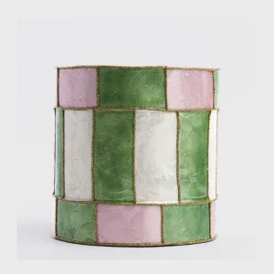 Checker Capiz Stripe Drum Pink & Green by Vixen & Velvet, a Christmas for sale on Style Sourcebook