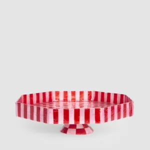 Checker Cake Stand Red & Pink Large by Vixen & Velvet, a Christmas for sale on Style Sourcebook