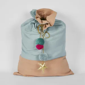 Blue and Sand Reversible Sack by Vixen & Velvet, a Christmas for sale on Style Sourcebook