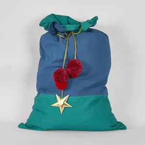 Blue and Green Reversible Sack by Vixen & Velvet, a Christmas for sale on Style Sourcebook