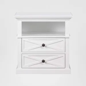 Sorrento Hamptons Medium 2 Drawer Bedside Table White by OneWorld Collection, a Bedside Tables for sale on Style Sourcebook