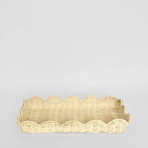 Belle Rattan Scallop Small Tray by Florabelle Living, a Trays for sale on Style Sourcebook