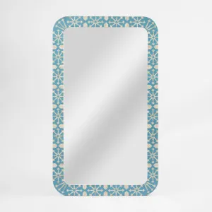 Adina Bone Inlay Mirror Aqua/White by Florabelle Living, a Mirrors for sale on Style Sourcebook