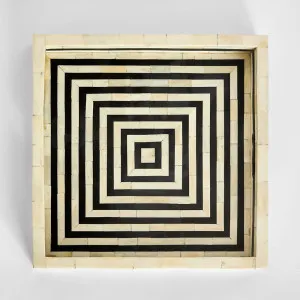 Reed Bone Inlay Tray Black & White by Florabelle Living, a Trays for sale on Style Sourcebook