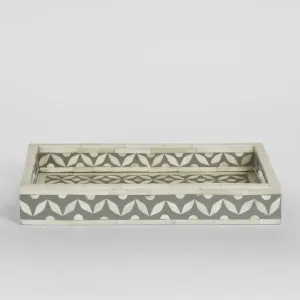 Isla Bone Inlay Tray Grey/White by Florabelle Living, a Trays for sale on Style Sourcebook