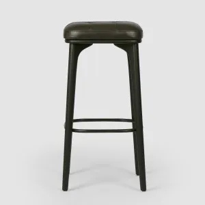 Carlton Leather Bar Stool Black by Florabelle Living, a Bar Stools for sale on Style Sourcebook