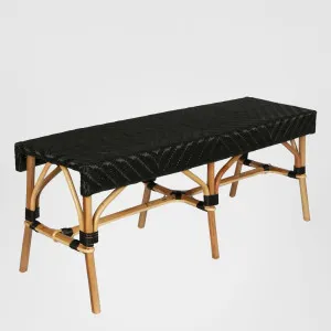 Missoli Rattan Bench Black by Florabelle Living, a Ottomans for sale on Style Sourcebook