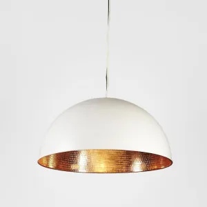 Alfresco Dome Ceiling Pendant White and Copper by Emac & Lawton, a Pendant Lighting for sale on Style Sourcebook