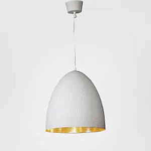 Egg Ceiling Pendant White and Silver by Emac & Lawton, a Pendant Lighting for sale on Style Sourcebook