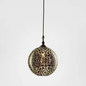 Moroccan Ball Ceiling Pendant Small Silver by Emac & Lawton, a Pendant Lighting for sale on Style Sourcebook