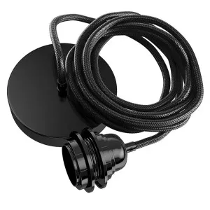 Black Cord Drop with Lamp Holder and Canopy (1.3M) by Emac & Lawton, a Spotlights for sale on Style Sourcebook