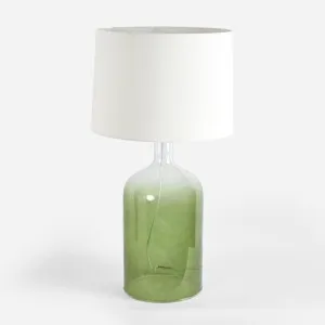 Henley Green Glass Table Lamp & White Shade by Emac & Lawton, a Table & Bedside Lamps for sale on Style Sourcebook
