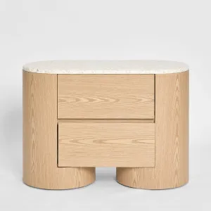 Arlo Bedside Light Oak & Terrazzo by MRD Home, a Bedside Tables for sale on Style Sourcebook