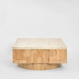 Solara Coffee Table Travertine & Oak by MRD Home, a Coffee Table for sale on Style Sourcebook
