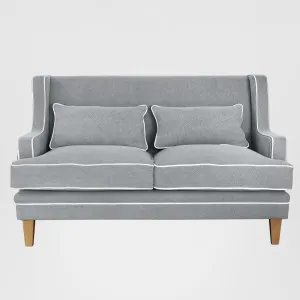 Bondi Hamptons 2 Seat Sofa Grey W/White Piping by OneWorld Collection, a Sofas for sale on Style Sourcebook