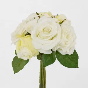 Rose Mix Bouquet 23cm Cream & White by Florabelle Living, a Plants for sale on Style Sourcebook