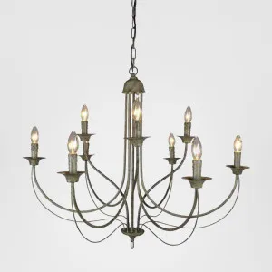 Taupe Chandelier with 9 Lights by OneWorld Collection, a Chandeliers for sale on Style Sourcebook