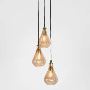 Lustre Teardrop Cluster Ceiling Pendant Pale Gold by Zaffero, a Pendant Lighting for sale on Style Sourcebook