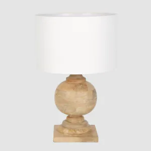 Coach - Natural - Turned Wood Ball Balustrade Table Lamp by Emac & Lawton, a Table & Bedside Lamps for sale on Style Sourcebook