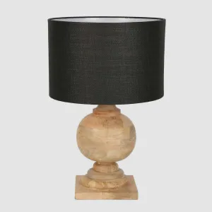 Coach Table Lamp Natural With Black Shade by Emac & Lawton, a Table & Bedside Lamps for sale on Style Sourcebook
