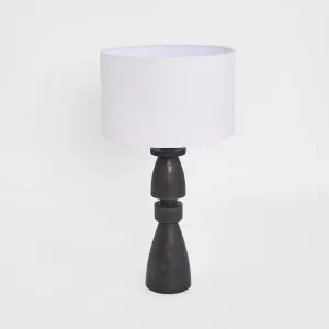 Magnus Wood Table Lamp Black Base with White Shade by MRD Home, a Table & Bedside Lamps for sale on Style Sourcebook