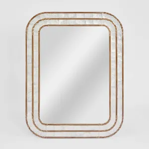 Raya White Shell & Bamboo 90x70 Mirror by OneWorld Collection, a Mirrors for sale on Style Sourcebook