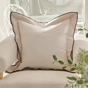 Muse Frankie Contrast Edge Feather Cushion Natural/Black by Muse, a Cushions, Decorative Pillows for sale on Style Sourcebook