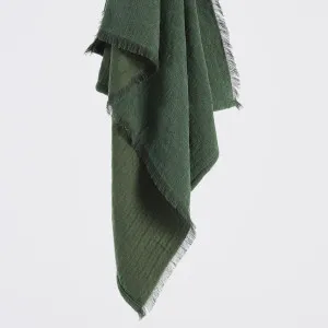 Muse Raya Chenille Gauze Reversible Throw Dark Green by Muse, a Throws for sale on Style Sourcebook