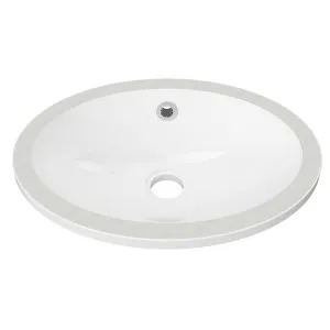 Amara Mineral Composite Under Counter Basin 450mm White Gloss by Timberline, a Basins for sale on Style Sourcebook
