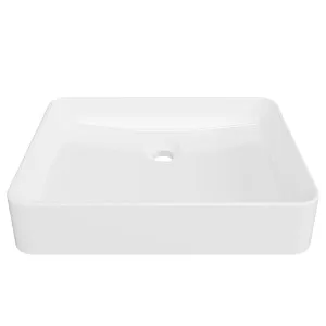 Fergus Mineral Composite Semi-Recessed Basin 500mm White Gloss by Timberline, a Basins for sale on Style Sourcebook