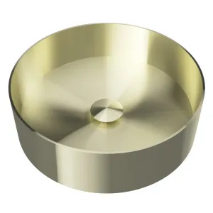 Luxe Stainless Steel Basin 360mm Brushed Gold by Timberline, a Basins for sale on Style Sourcebook