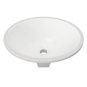 Oval Ceramic Under Counter Basin 420mm White Gloss by Timberline, a Basins for sale on Style Sourcebook