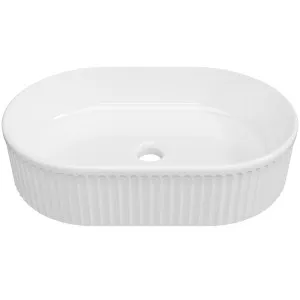 Oval Flute Ceramic Basin 490mm White Gloss by Timberline, a Basins for sale on Style Sourcebook