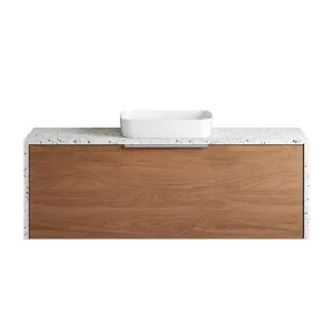 Ainsworth Vanity 1200mm Centre Bowl SilkSurface Waterfall WG AC Top Wall hung, Florentine Walnut by Timberline, a Vanities for sale on Style Sourcebook