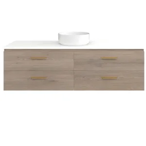 Ashton Vanity 1500mm Centre WG Basin SilkSurface AC Top Wall hung, Cannolo Cremona Oak by Timberline, a Vanities for sale on Style Sourcebook