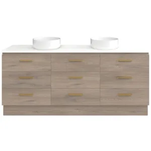 Ashton Vanity 1800mm Double WG Basins SilkSurface AC Top Floor standing, Cannolo Cremona Oak by Timberline, a Vanities for sale on Style Sourcebook