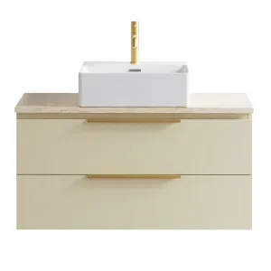 Ashton Vanity 900mm Centre WG Basin SilkSurface AC Top Wall hung, Hog Bristle® Half Satin by Timberline, a Vanities for sale on Style Sourcebook