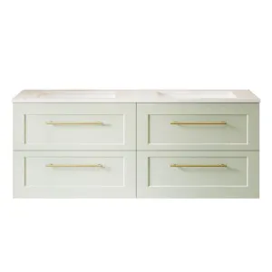 Henley Vanity 1500mm Double WG Basins SilkSurface UC Top Wall hung, Light Pistachio Satin by Timberline, a Vanities for sale on Style Sourcebook