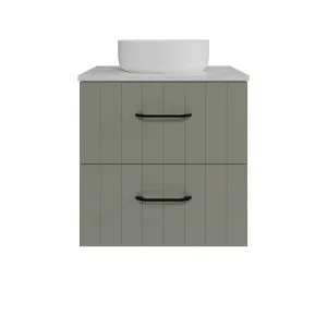 Henley Vanity 600mm Centre WG Basin SilkSurface AC Top Wall hung, Olive Satin by Timberline, a Vanities for sale on Style Sourcebook