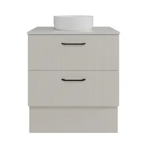 Henley Vanity 750mm Centre WG Basin SilkSurface AC Top Floor standing, Grey Beige Satin by Timberline, a Vanities for sale on Style Sourcebook