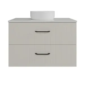 Henley Vanity 900mm Centre WG Basin SilkSurface AC Top Wall hung, Grey Beige Satin by Timberline, a Vanities for sale on Style Sourcebook
