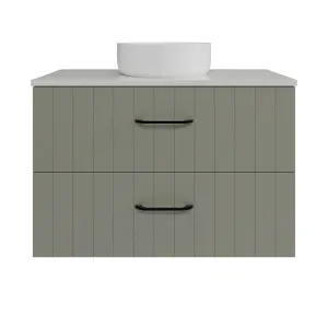 Henley Vanity 900mm Centre WG Basin SilkSurface AC Top Wall hung, Olive Satin by Timberline, a Vanities for sale on Style Sourcebook